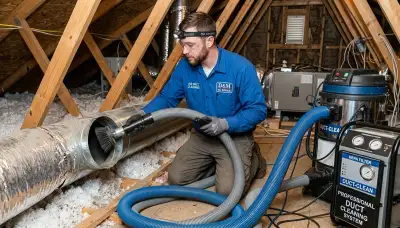 Technician cleaning air ducts for improved HVAC efficiency in San Diego, CA home