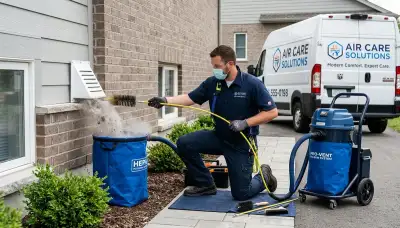 Technician cleaning dryer vent for improved airflow in San Diego, CA home